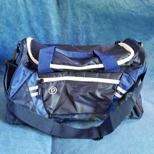 Blue duffel bag